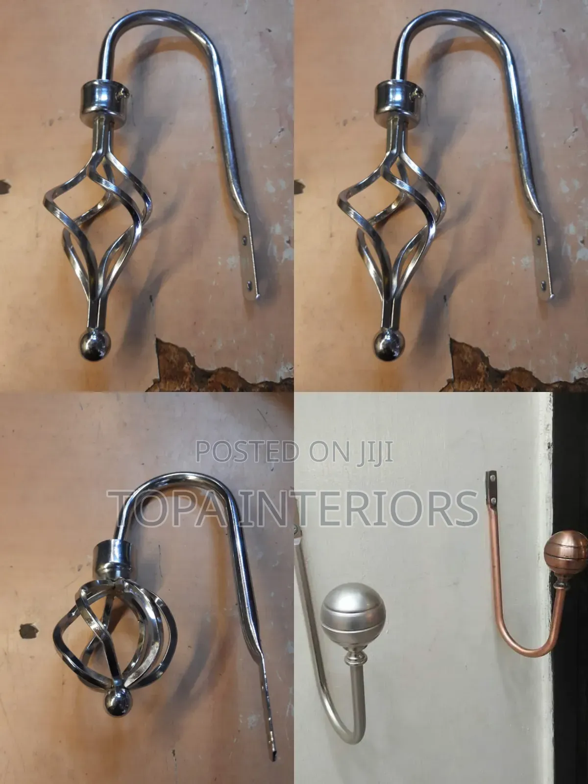 Wall Bracket Metallic Curtain Holders/Tiebacks