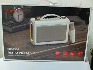 This Havit SK823BT Retro-Style Speaker Includes a Wireless Microphone.