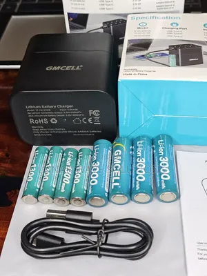 Double a and Triple a Rechargeable Batteries With Charger