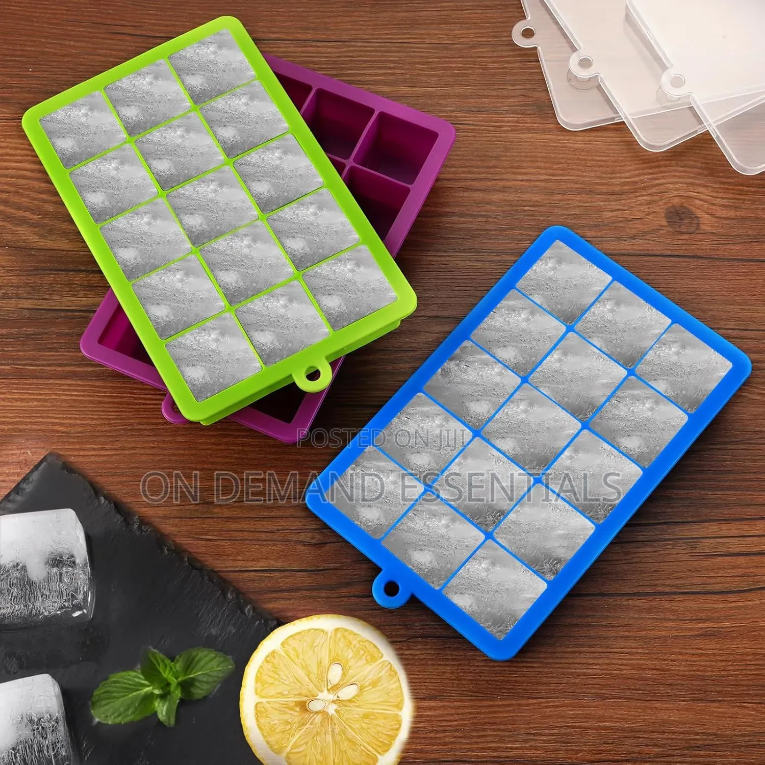 Silicone Ice Cube Tray With Lid