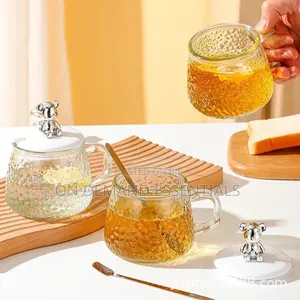 High Borosilicate Cup With Lid/Spoon