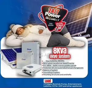 Deye 8kva Inverter -Deye 10kwh Lithium - (10)595W Solar Installation