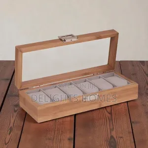 Elegant Bamboo 6 Watch Organizer Box_pa