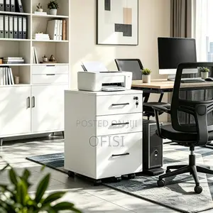 Office Cabinet; 3-Drawer Wooden Pedestal Office Filling Cabinet