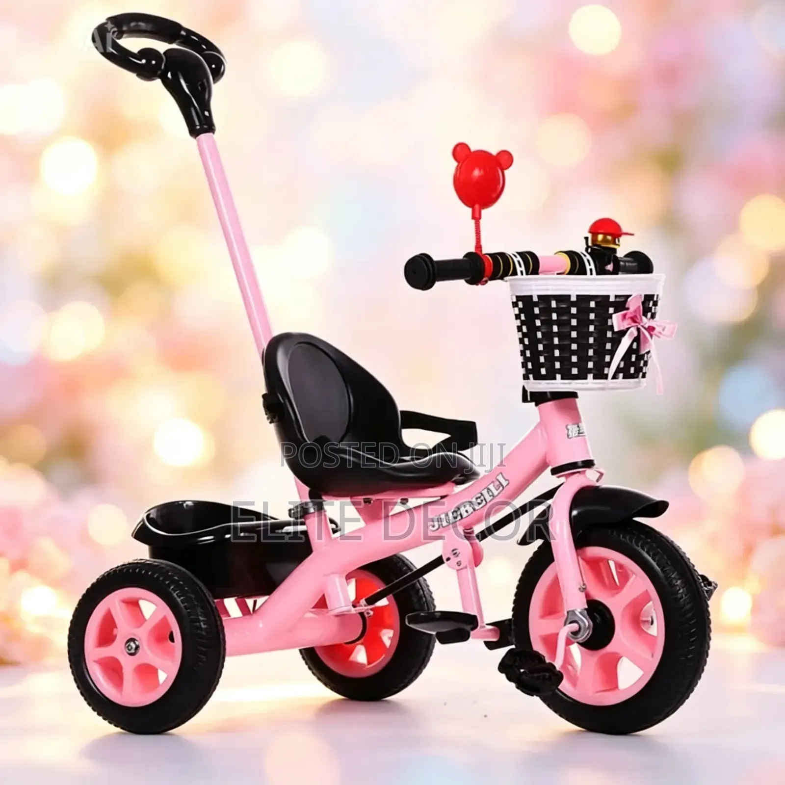 Kids Tricycle Push Handle – Adjustable Canopy | Safe Comfortable