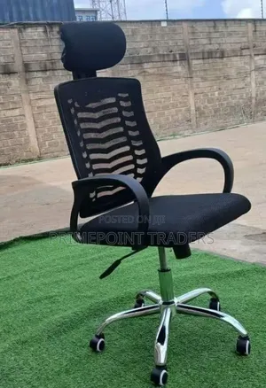 High-Back Adjustable Office Chair With Headrest and Lumbar Support