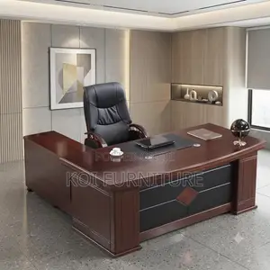 Office Desk; 1.6 Meter Executive Brown-Red Worksmart Mahogany Desk