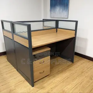 2-Way Brown Open Plan Workstation