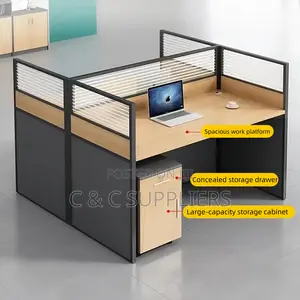 2-Way Brown Open Plan Workstation