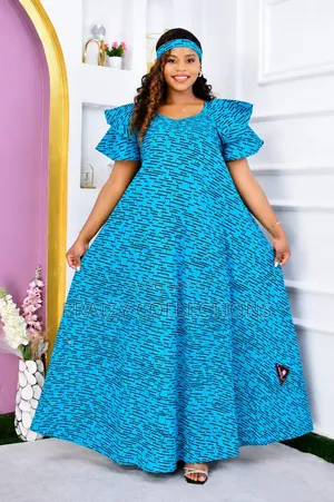 Short Sleeved Free Size Ankara Dress