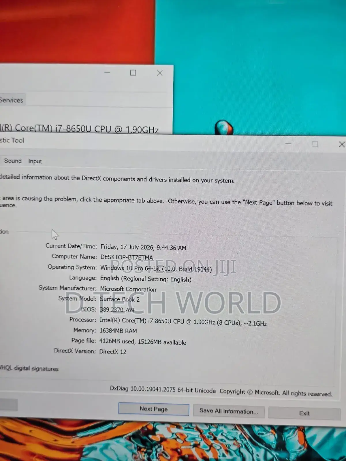 Laptop Microsoft Surface Book 2 16GB Intel Core i7 SSD 512GB