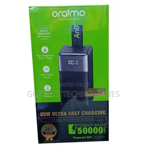 Oraimo Power Bank Powerjet 501
85W Ultra Fast Charging | 50000mAh