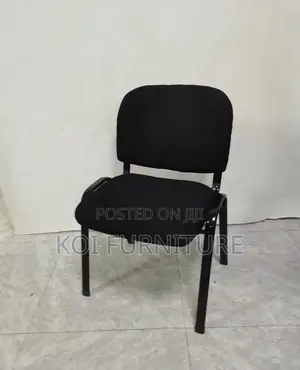 Office Chairs; Black Fabric Tosca Armless Chaise Chairs