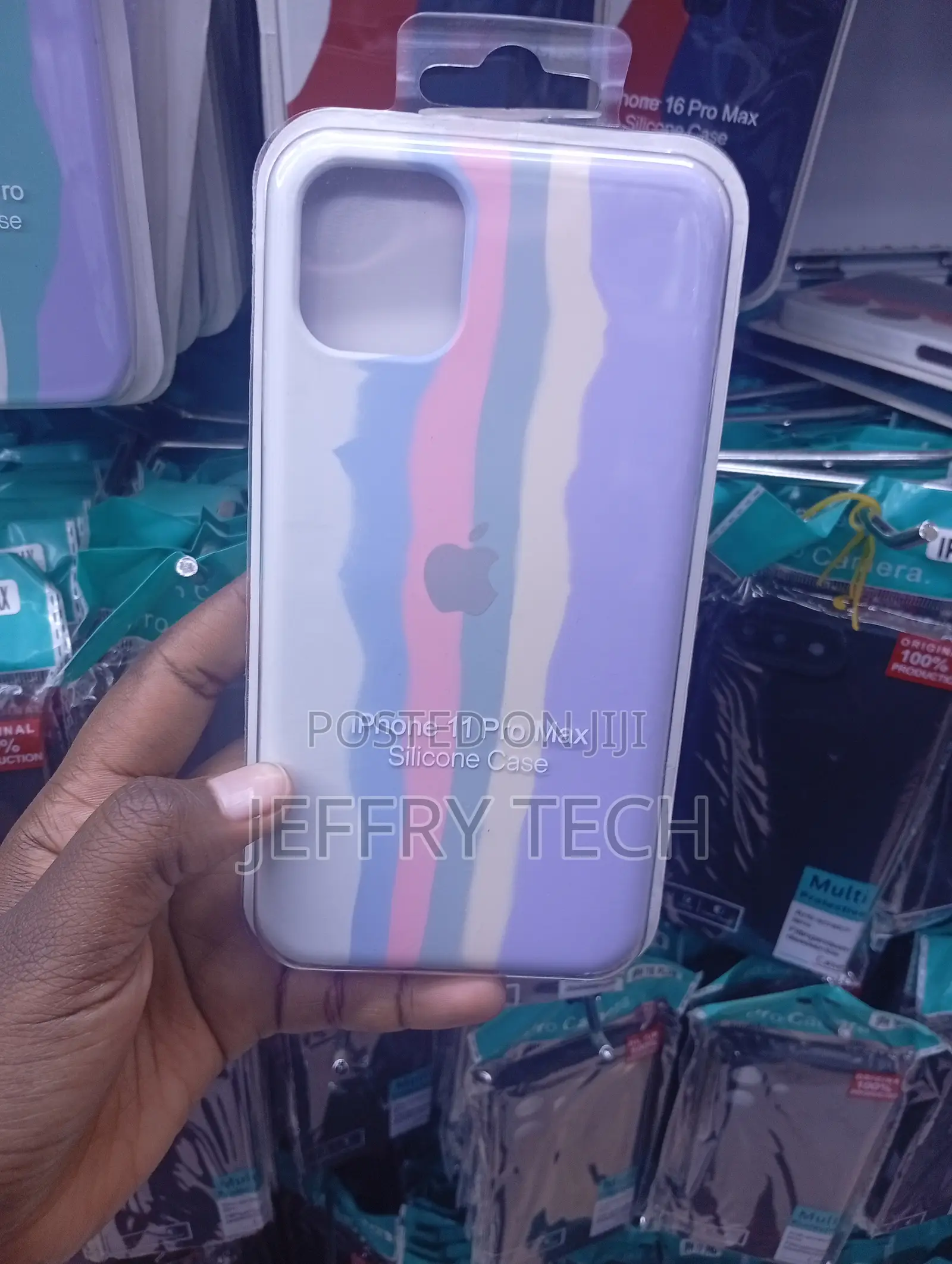 iPhone 11 Pro Max Pastel-Colored Vertical Wavy Stripes Case