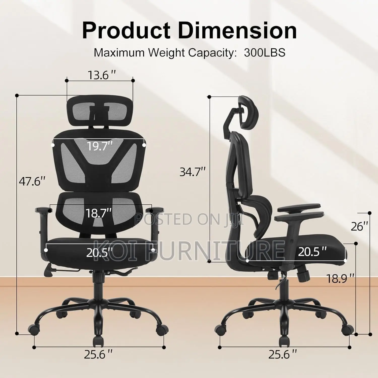Office Chairs; High Back Mesh Executive Orthopedic Seat With Support