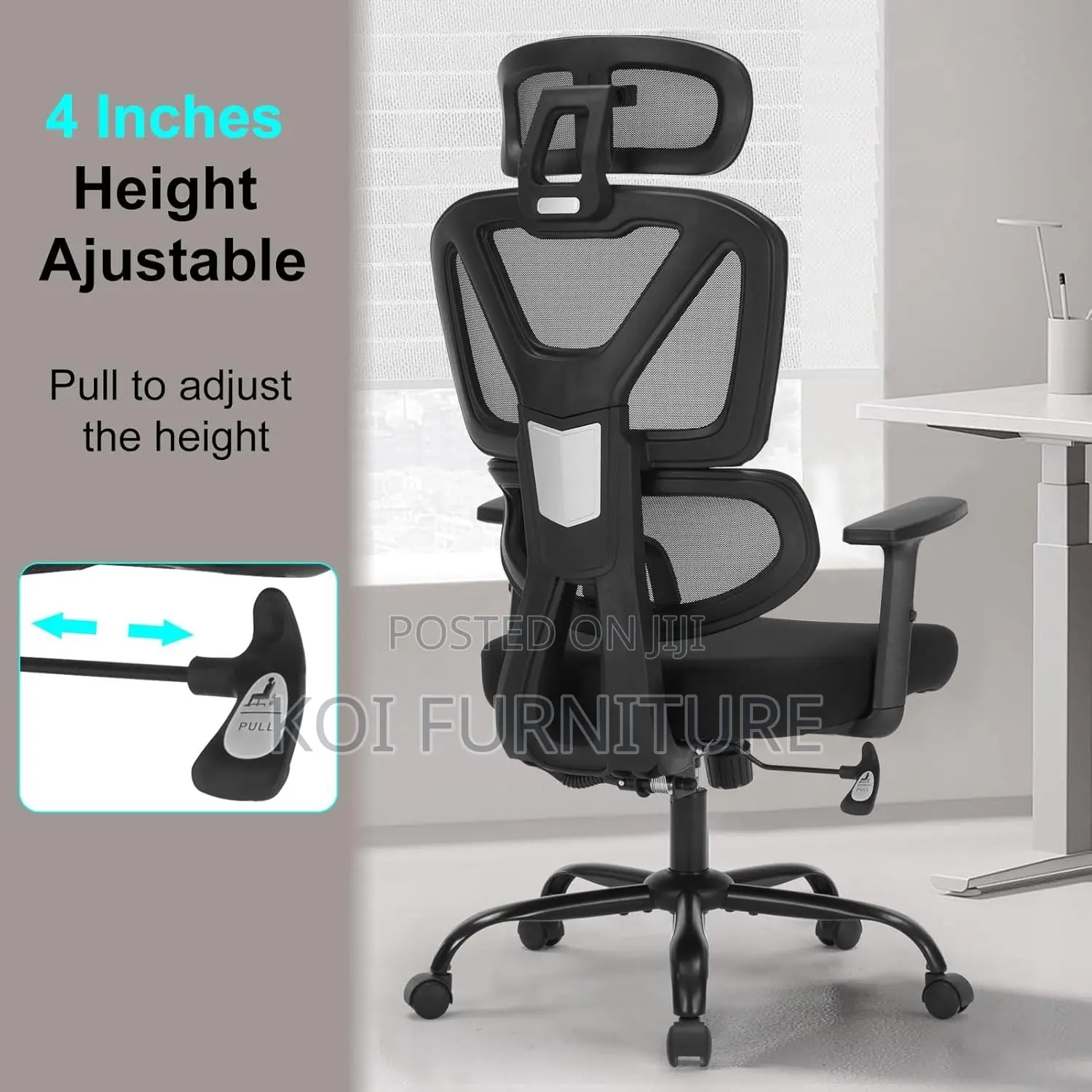 Office Chairs; High Back Mesh Executive Orthopedic Seat With Support
