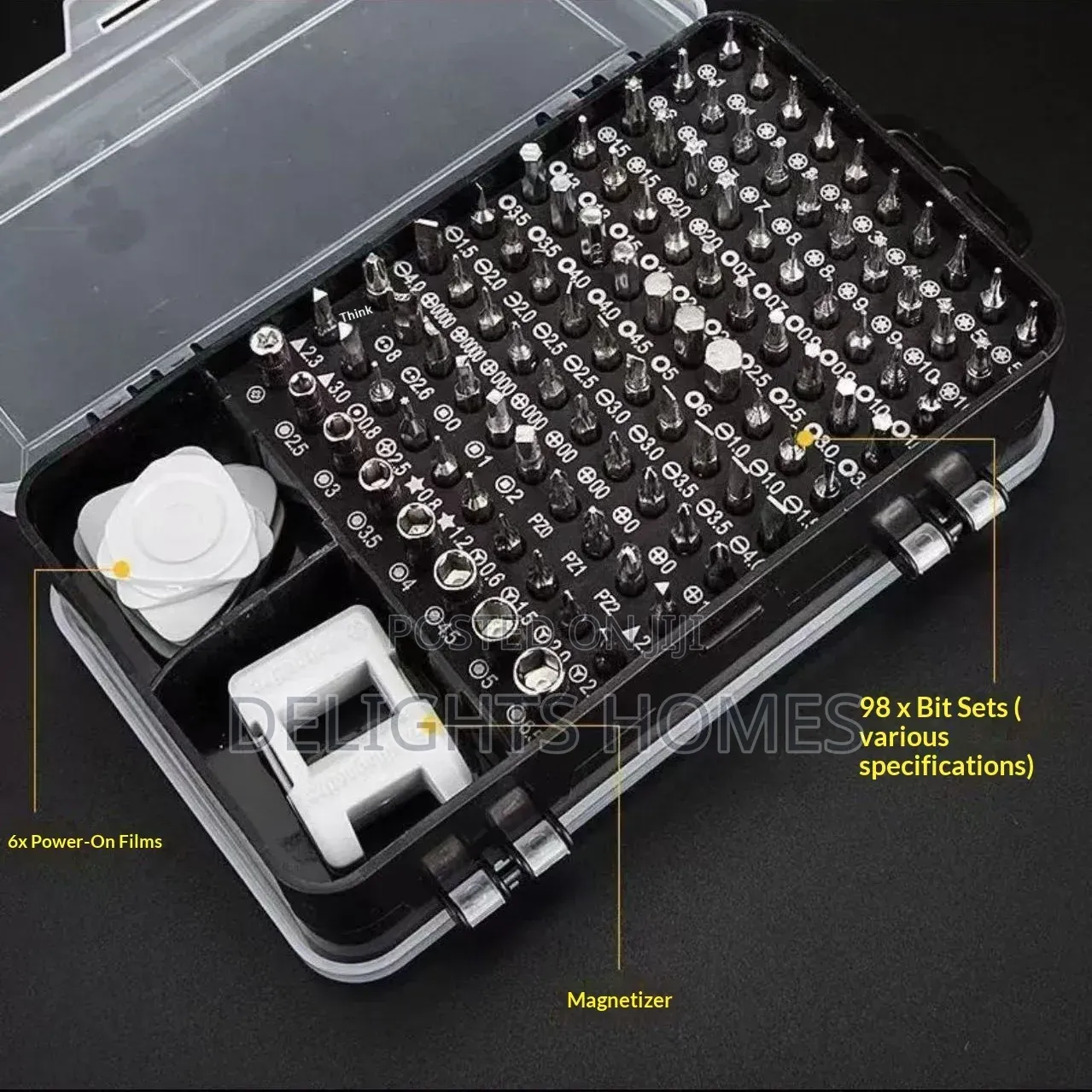 115 PC Tool Box Kit - Precision Screwdriver Set-Pa