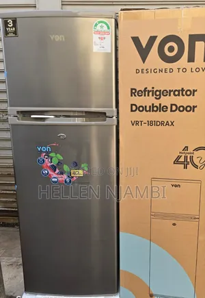 VON VRT-181DRAX Double Door Fridge 181 Liters Refrigerator