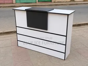 Modern Executive Reception Desk -White Black