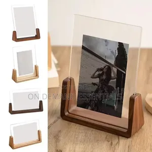 Acrylic Photo Frame With Wooden Base