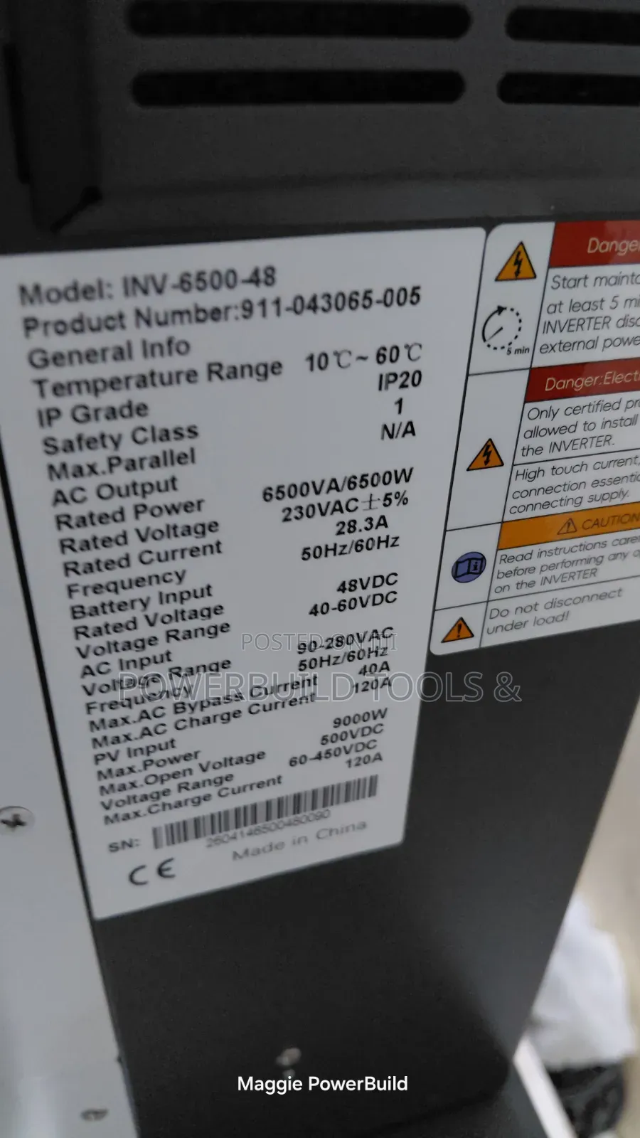 Redsun 6.5kw/6.5kva Hybrid Inverter With Inbuilt MPPT Controller