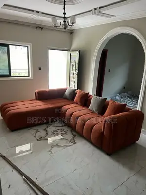 6-Seater L Seat Burnt Orange Sofa