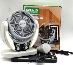 GDTIMES GD-8025 Rechargeable Solar Fan With LED Light + 6V4W Solar