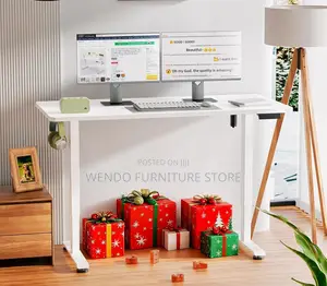 Office Desk; 1.2 Meter White High Standing Adjustable Desk