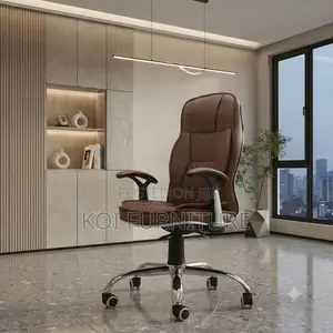 Office Chairs; Executive Brown-Cushioned Home Office Chairs
