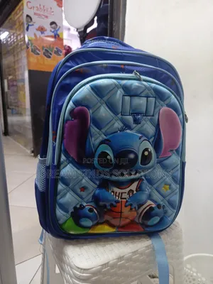 Bold, Blue, and 3D: Stitch Basketball Multi-Pocket Bag