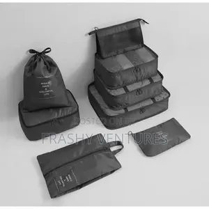 8pcs Black Luggage Storage Organizer