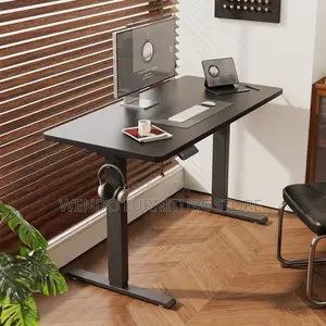 Office Desk : 1.4M Modern Black Electric Standing Desk