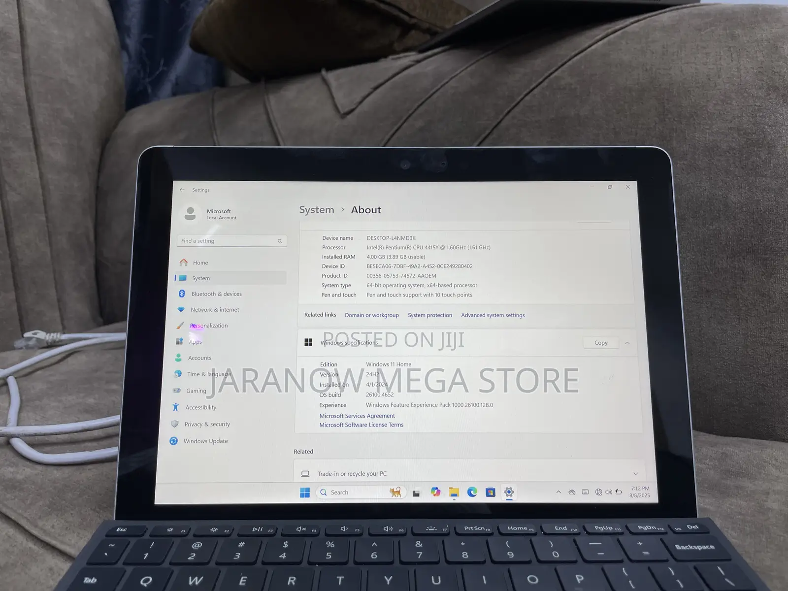 Laptop Microsoft Surface Go 4GB Intel Pentium SSD 60GB