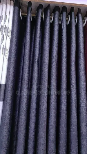 Black and Red Soft Plain Eyelates Window Curtains