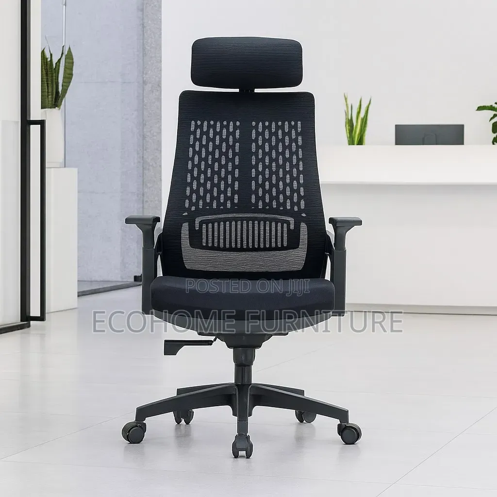Executive Ergonomic High-Back Mesh Office Chair With Headrest