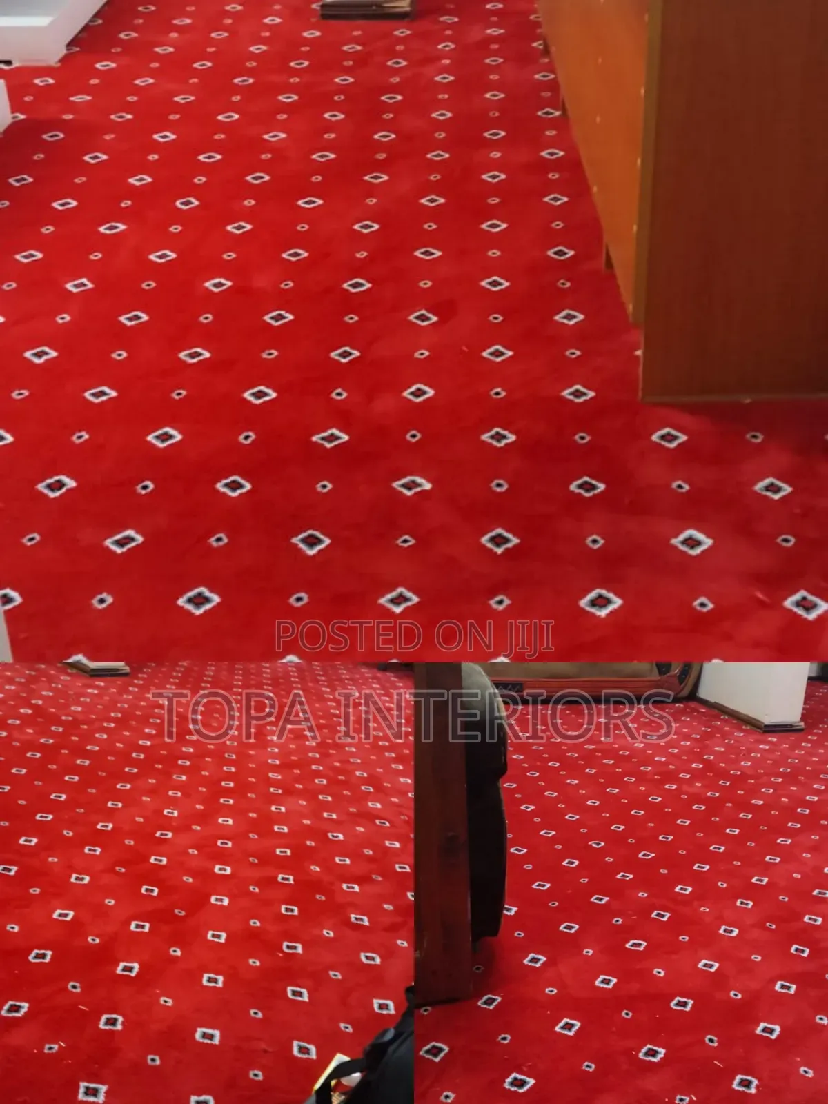 Executive Dotted Red Wall to Wall Floor Carpets