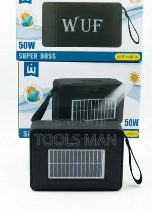 WUF 50W Super Bass Portable Solar Powered Bluetooth Speaker.