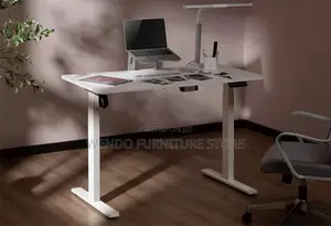 Office Desk; 1.2 Meter White Electric Desk With Flexible Stand Height