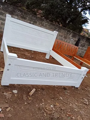 6x6 White Wooden Bed - Delivery Free