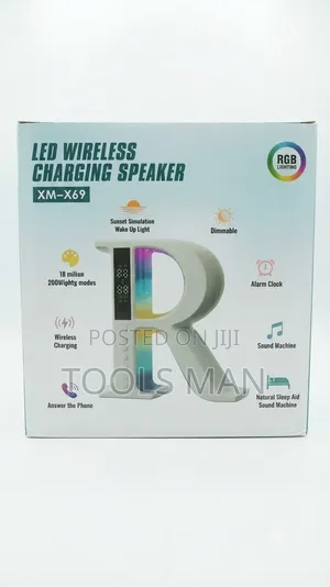 XM-X69 LED RGB Wireless Charging Speaker Alarm Clock.