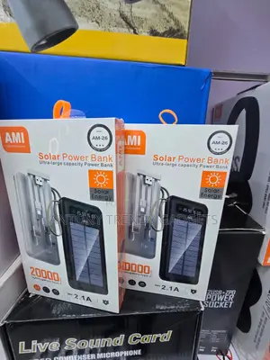 20000mAh AMI AM-26 Power Bank With Built-in Charging Cables