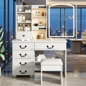 Dressers; Modern Elegant Vanity Table Set With Drawers