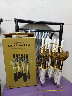 Elegant Marble Handle Cutlery Set – 24 Pieces