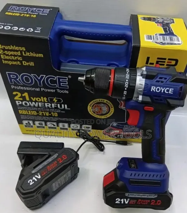 Royce Professional Power Tools 21V Cordless Brushless Impact Drill