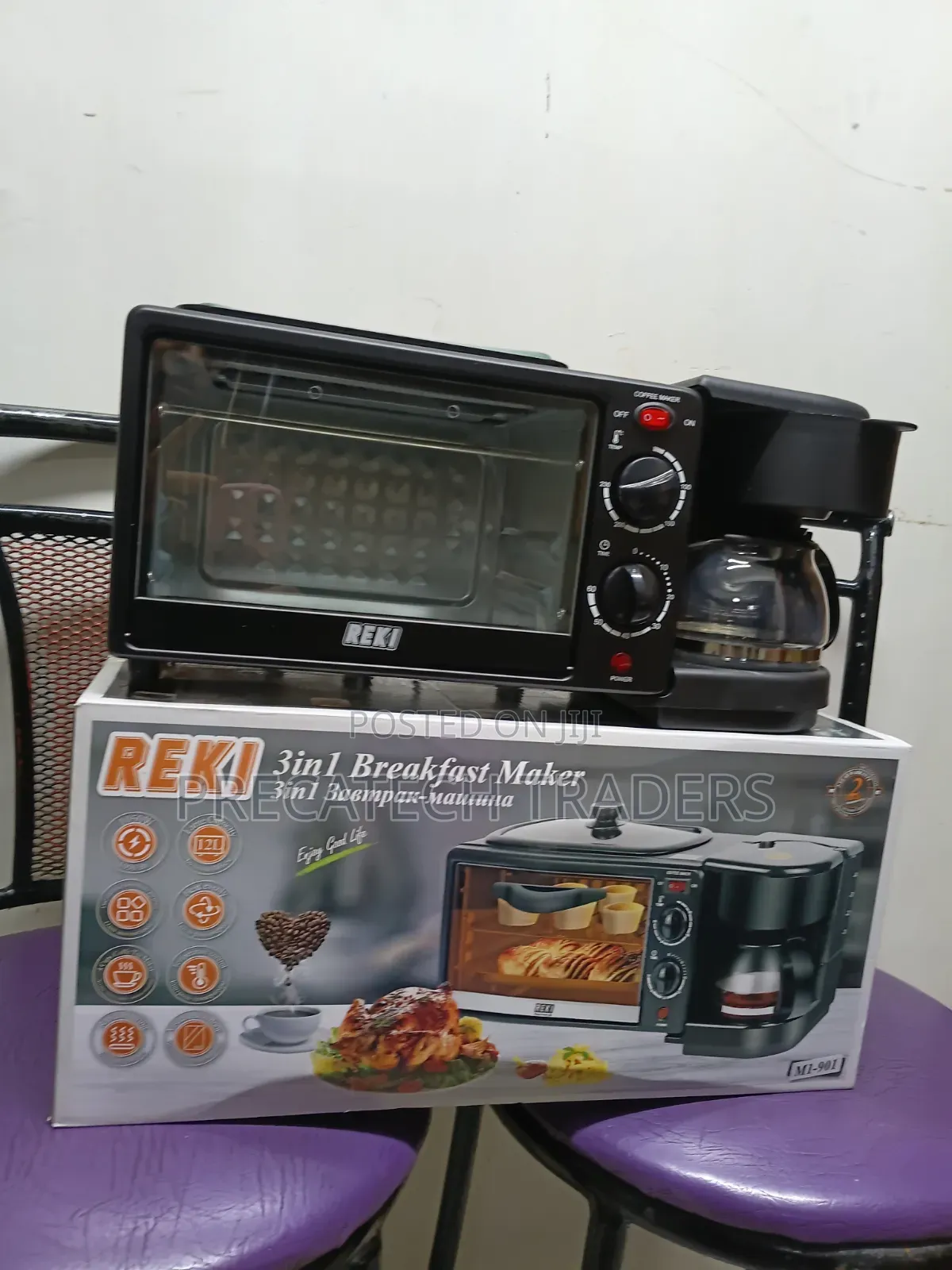 Breakfast Maker REKI Compact 3-in-1 Toaster Oven and Coffee Maker