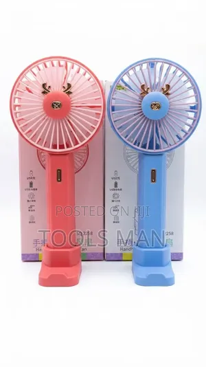 Rechargeable Portable Handheld Fan SQ 2258 - Pink Blue.