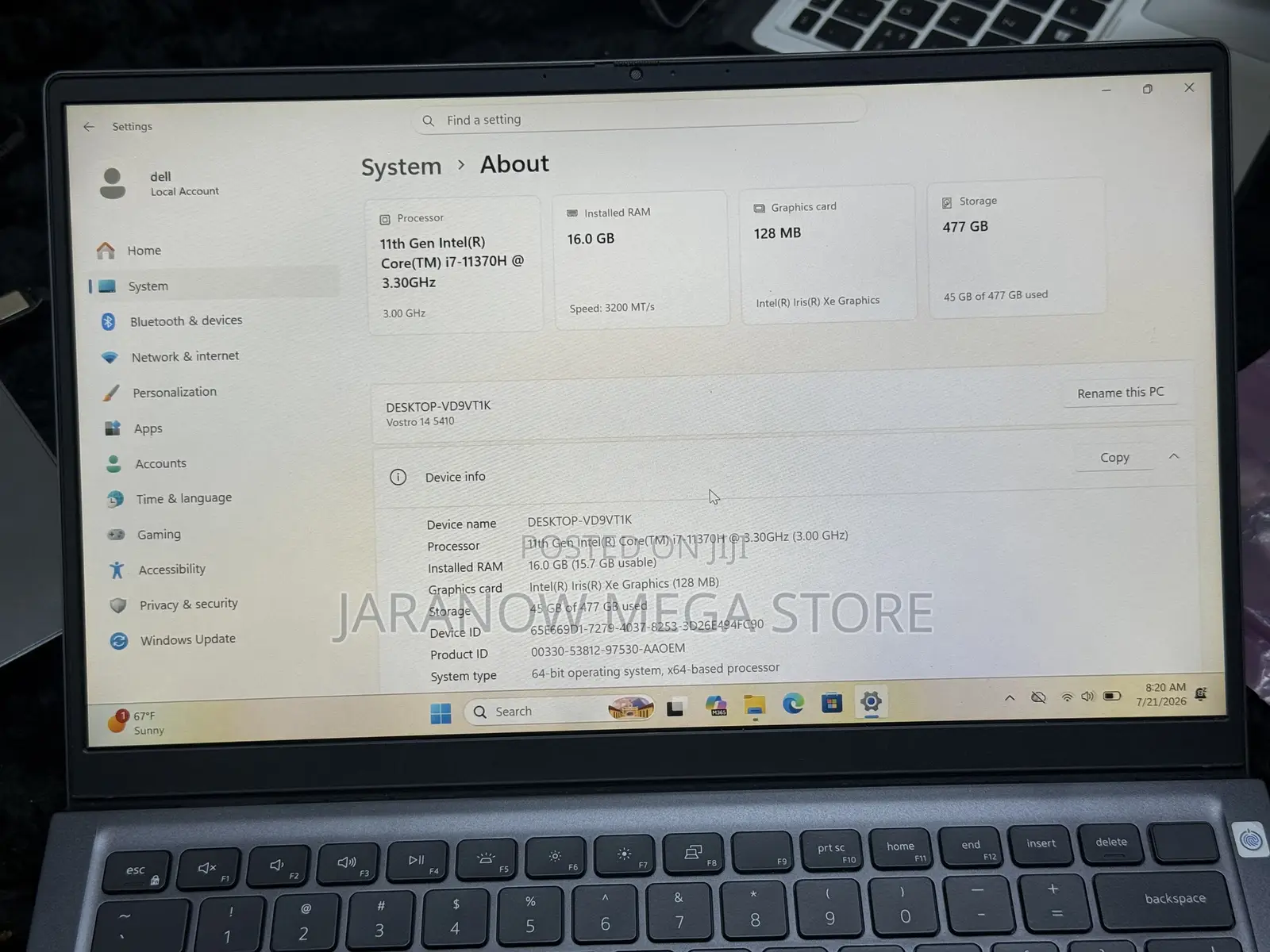 Laptop Dell Vostro 14 5410 16GB Intel Core i7 SSD 512GB