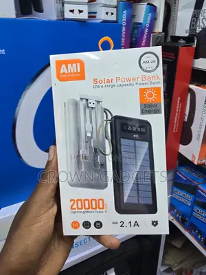 AMI AM-26 Portable Solar Charger 20000mAh Fast Charging