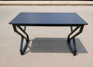 Unique Metallic Frame Office Table With Wood Surface