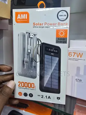 AMI AM-26 20000mAh Portable Solar Charger Power Bank